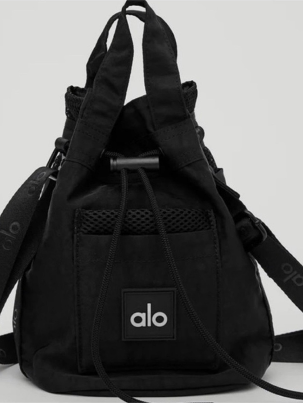 ALO Yoga Black Drawstring crossbody mini Backpack